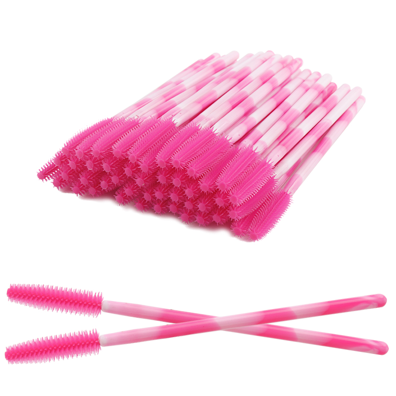 Eyelash Extension Vendor - 50/100 個使い捨てシリコーンまつげブラシカラーアイラッシュメイクアップブラシマスカラワンドアプリケーターまつげエクステンションツール