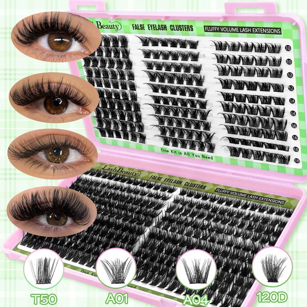 Eyelash Extension Wispy - ナチュラルルックつけまつげ ボンド＆シール クラスターデザイン 3Dフェイクミンクラッシュ ウィスピー風 アイメイクツール
