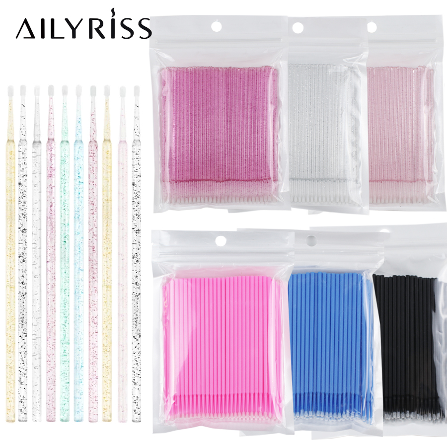 Eyelash Extension Vendor - 500 ピース/ロット使い捨てアプリケーターマイクロブラシまつげエクステンションラッシュクリーニングブラシリップブラシスティックメイクアップツール