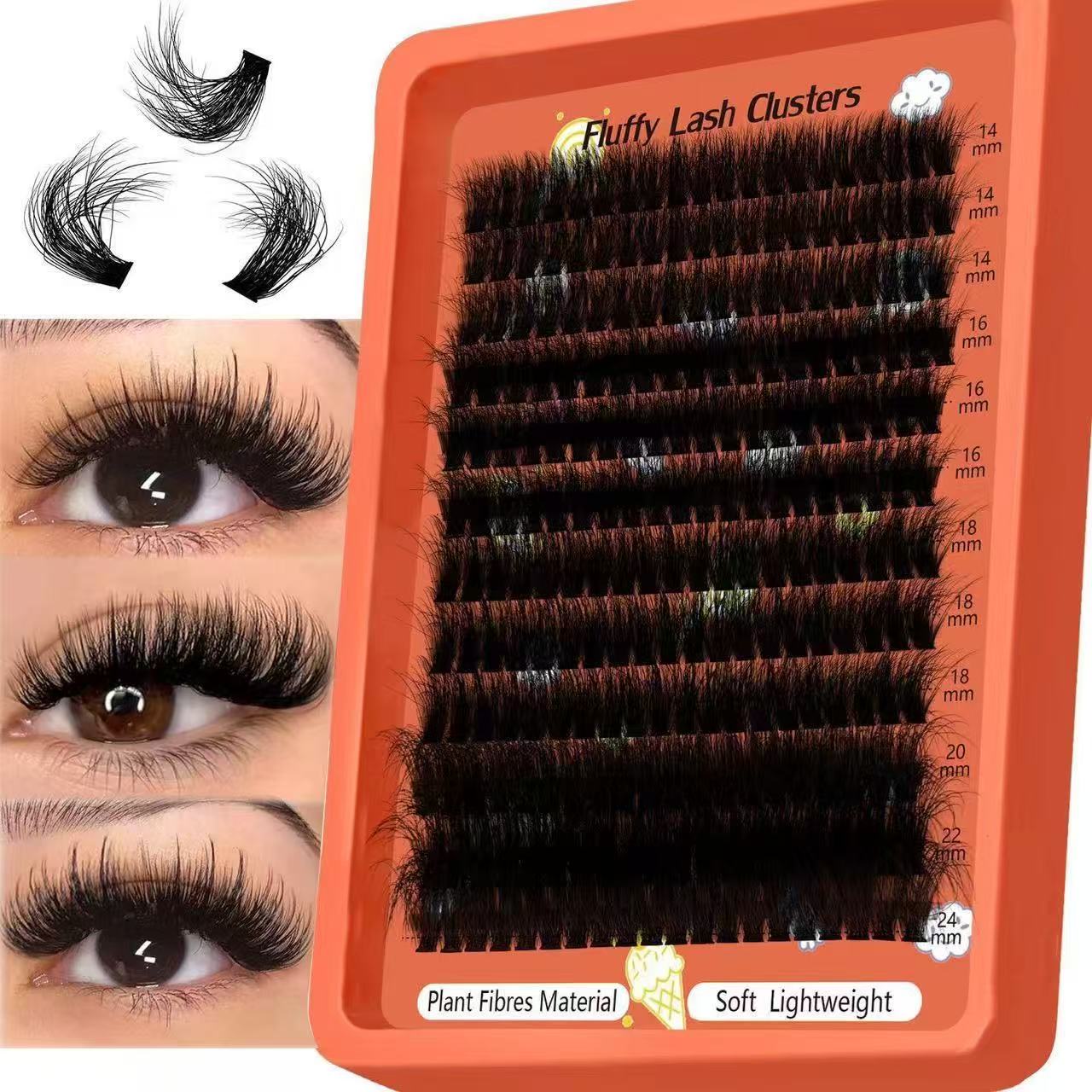 Eyelash Extension Home Service - 80D-100D ふわふわクラスターラッシュ 8D Dカール 0.07mm 14-22mm