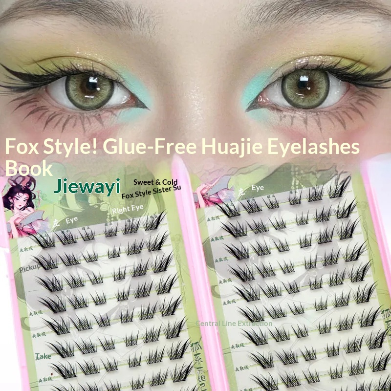 Eyelash Extension Uv Glue - ボリュームのある接着剤不使用の自己粘着つけまつげコミックフォックスアイ効果再利用可能取り外しが簡単な長い翼のあるまつげ