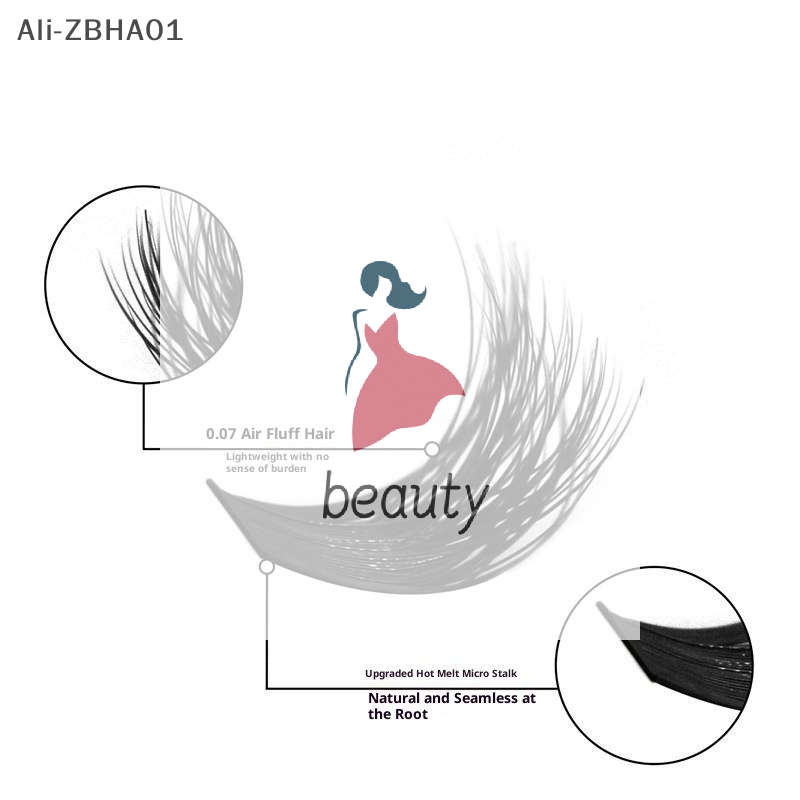 Eyelash Extension Wispy - 3Dフェイクミンクまつげ ウィスピーまつげエクステ DIYメイクアップ つけまつげ クラスターラッシュキット 個別まつげ