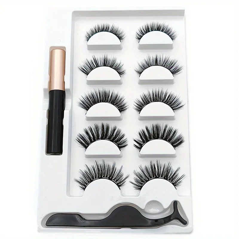 5 ペアマグネートまつげセット磁気液体アイライナー接着剤フリ - Eyelash Extension Uv Glue のレビューと価格