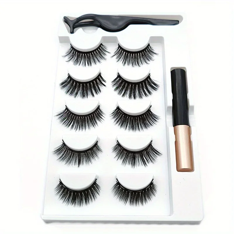 5 ペアマグネートまつげセット磁気液体アイライナー接着剤フリ - Eyelash Extension Uv Glue のレビューと価格