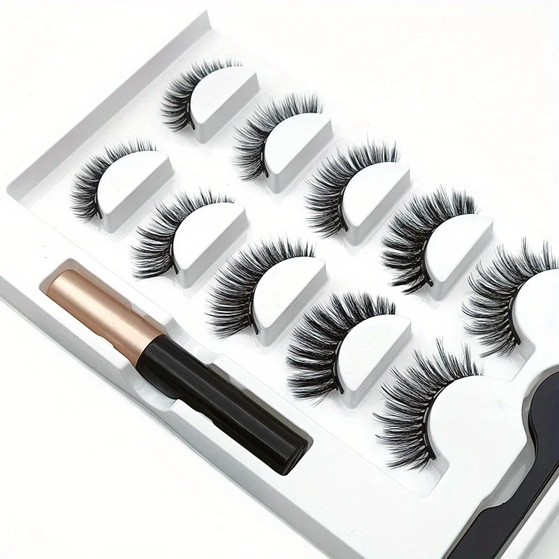 5 ペアマグネートまつげセット磁気液体アイライナー接着剤フリ - Eyelash Extension Uv Glue のレビューと価格