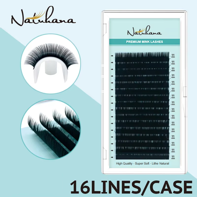 NATUHANA 韓国 PBT 16 行 B C D カール - Eyelash Extension Korea Natural のレビューと価格