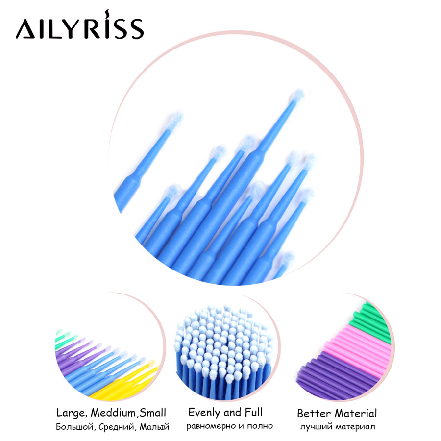 500 ピース/ロット使い捨てアプリケーターマイクロブラシま - Eyelash Extension Vendor のレビューと価格