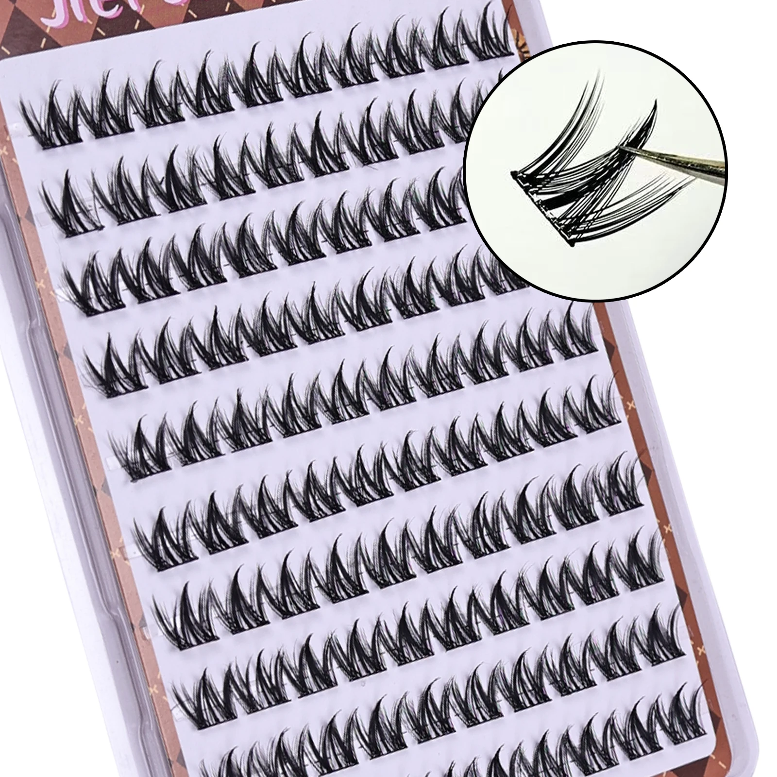グルーフリーの厚いナチュラルカール自己粘着つけまつげ、W字型 - Eyelash Extension Uv Glue のレビューと価格