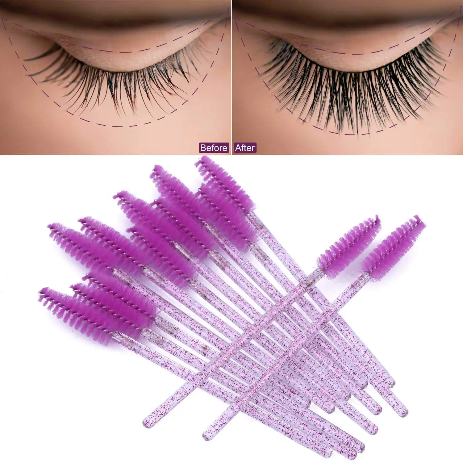 100/1000/2000 個使い捨てマスカラワンドまつげブ - Eyelash Extension Vendor のレビューと価格
