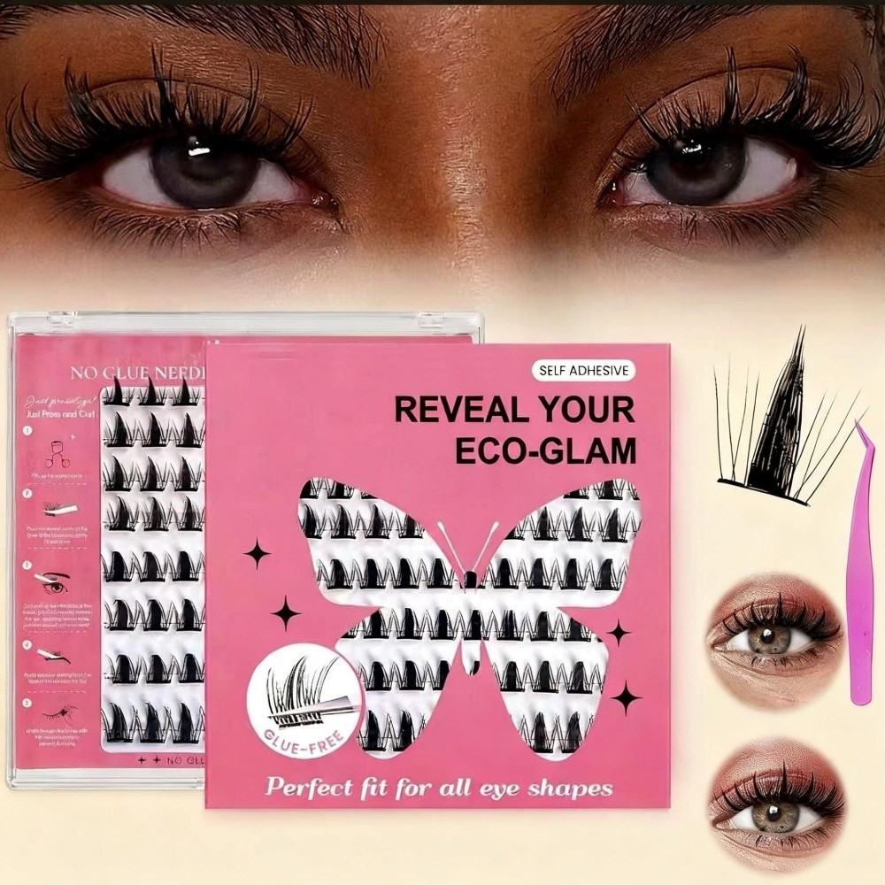 自然な見た目DIYまつげエクステキット ふわふわ 接着剤不要 - Eyelash Extension Vendor のレビューと価格