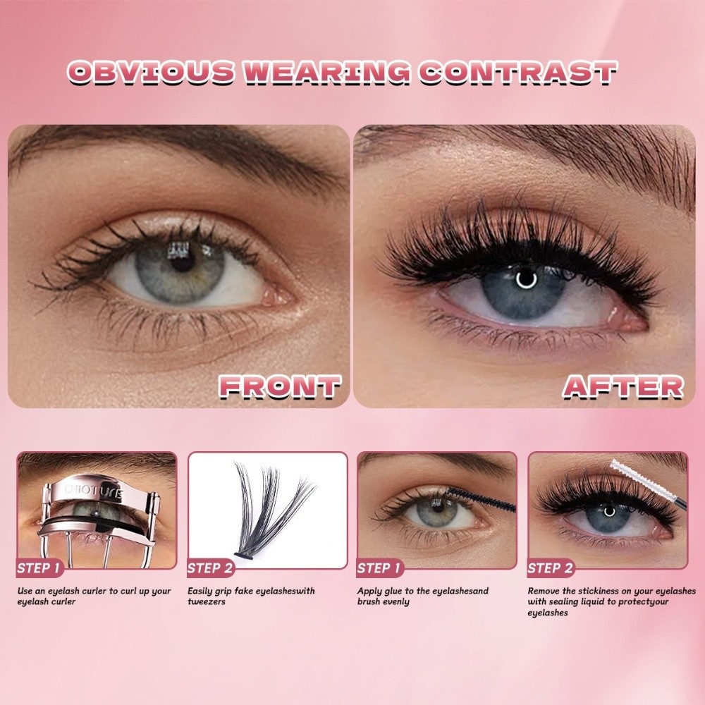 8-16mmの長さのつけまつげ、ナチュラルな見た目、ウィスピ - Eyelash Extension Wispy のレビューと価格