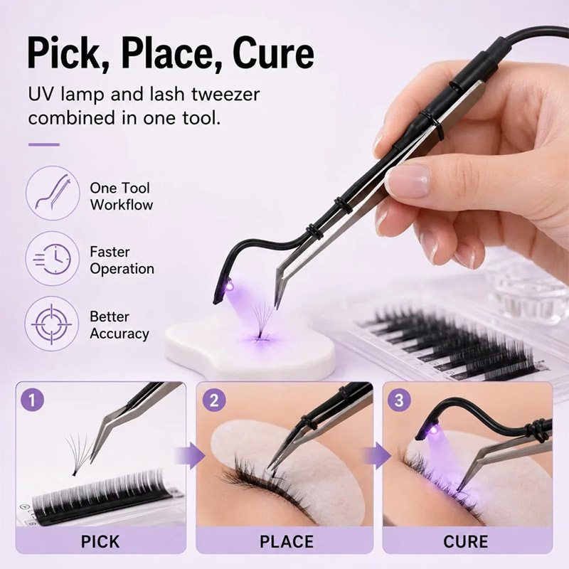 ミニUVまつげランプピンセット 2秒速乾硬化ライト まつげエ - Eyelash Extension Uv Glue のレビューと価格