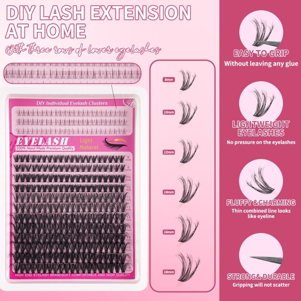8-18mmの長さのつけまつげ、ナチュラルな見た目、ウィスピ - Eyelash Extension Wispy のレビューと価格