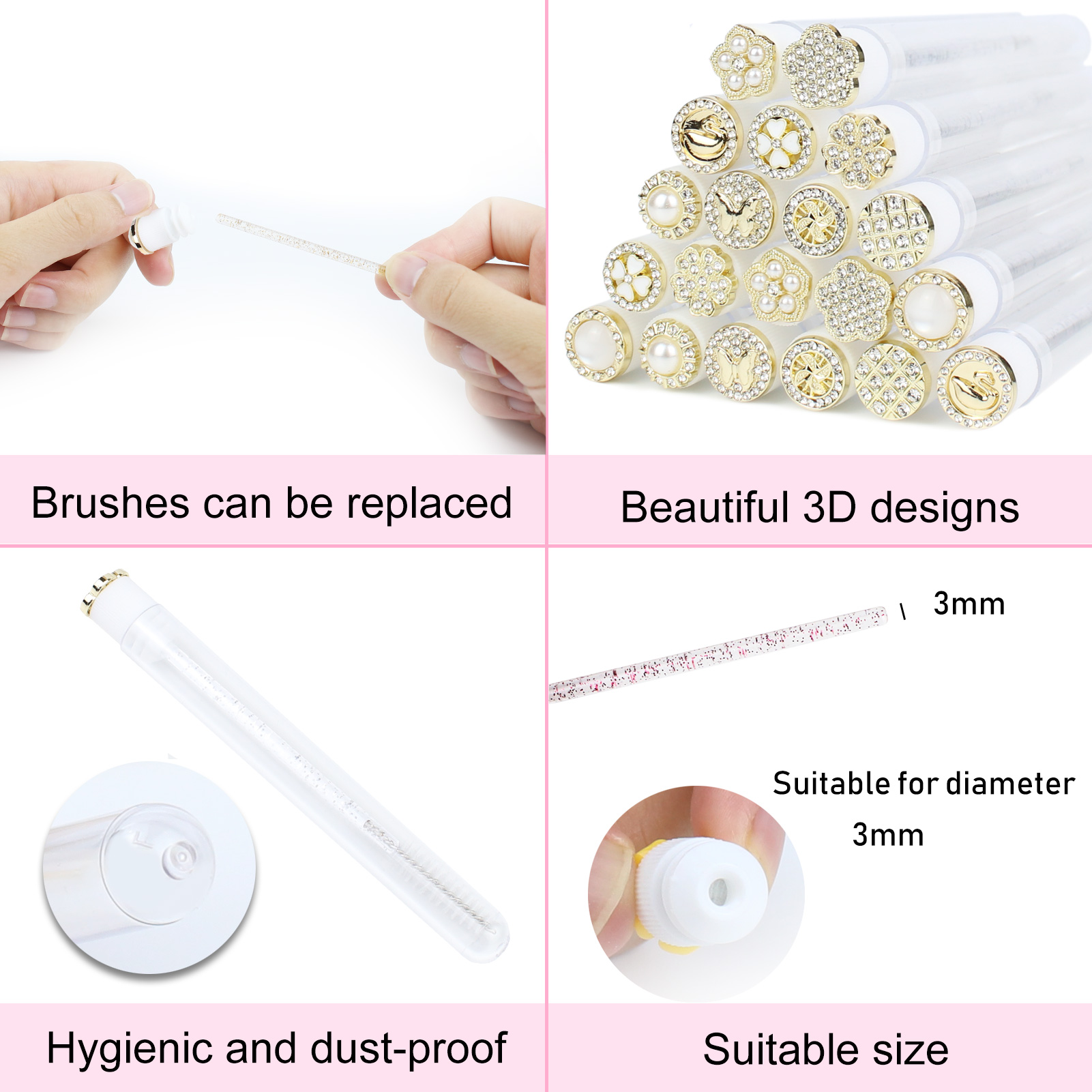 マスカラワンドチューブ 30 個再利用可能なラッシュスプーリ - Eyelash Extension Vendor のレビューと価格