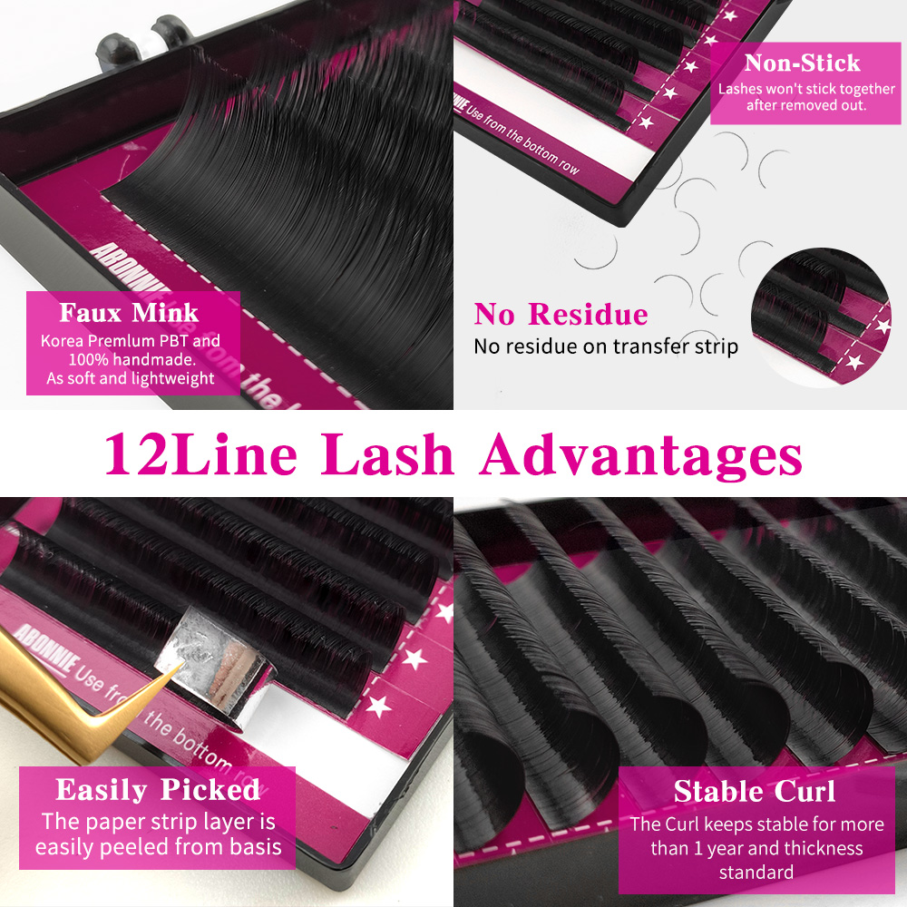 アボニー 5個/セット クラシックラッシュ シルクブラックま - Eyelash Extension Korea Natural のレビューと価格