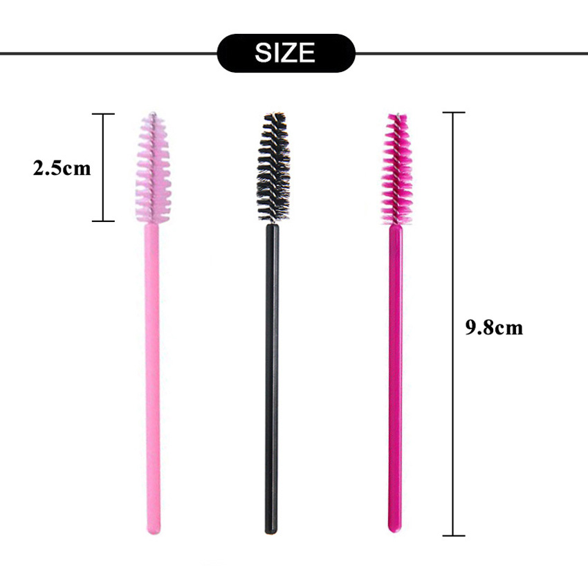 100 個使い捨てマイクロまつげコームブラシスプーラーメイク - Eyelash Extension Vendor のレビューと価格