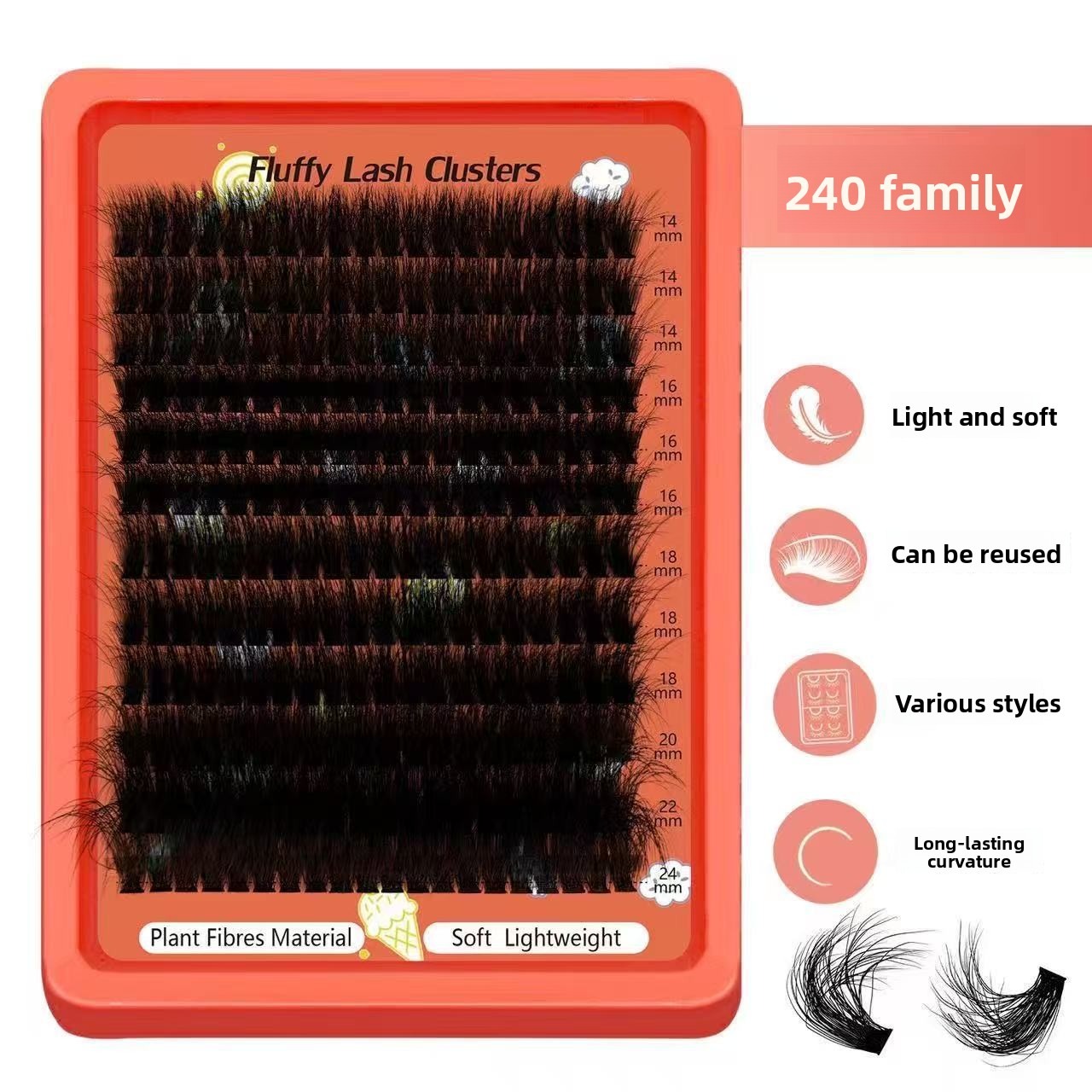 80D-100D 8D ふわふわクラスターラッシュエクステン - Eyelash Extension Home Service のレビューと価格